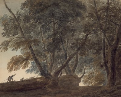 The Goatherd - View on the Galleria di Sopra above the Lake of Albano by John Robert Cozens